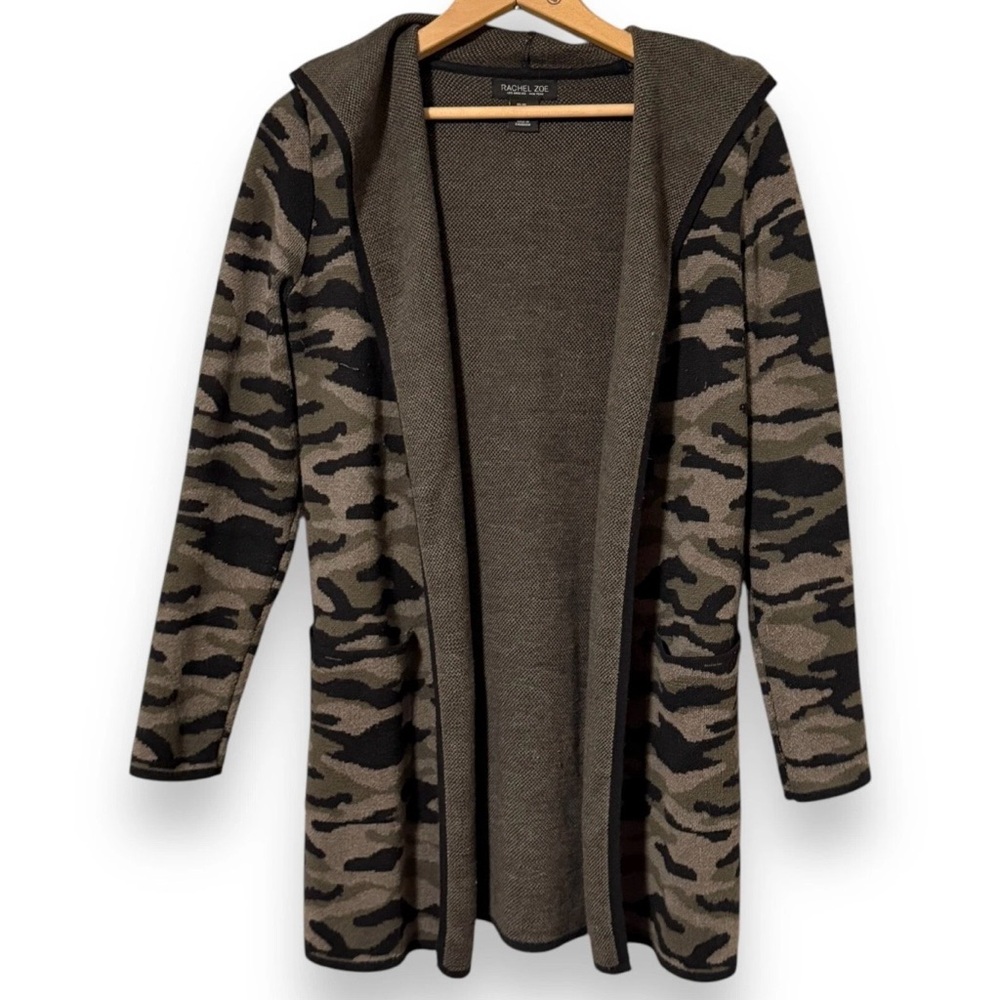 Rachel Zoe Camo Hooded Cardigan